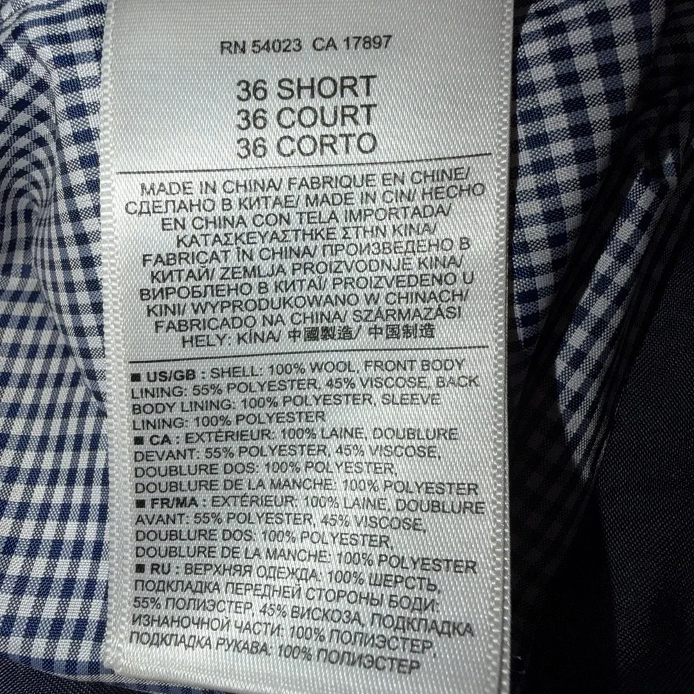 Banana Republic Marzotto Wool 36S Navy Birdseye Slim Modern Blazer Sport Coat